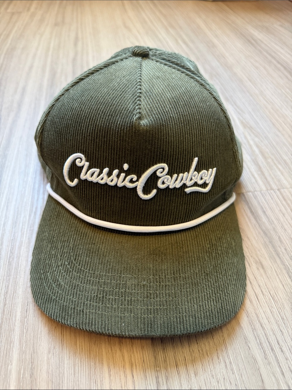 Classic Cowboy Olive Green Rope-Trim Hat